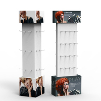 Présentoir en carton personnalisé avec crochets pour extensions capillaires, mèches, tresses – Idéal pour salons et vente au détail