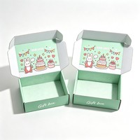 Boîte d'emballage cadeau en carton ondulé personnalisée avec logo, boîte d'expédition en papier avec logo pour autocollant textile + sac en papier + papier de soie + carte cadeau