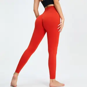 Wintu-Mallas Supersuaves de Cintura Alta para Mujer, Pantalones de Yoga Beige con Logotipo Personalizado, 27 Colores