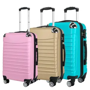 Yeni sıcak pembe bagaj seti sert kabuk tekerlekli çanta sert kabuk bavul