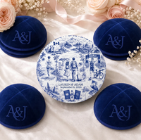 Kippa/Yarmulke en lin rose à 4 panneaux, fournisseur en gros, broderie personnalisée, casquette Judaica pour mariage juif et Bar Mitzvah