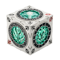 Vente en gros de dés hexagonaux verts en alliage de zinc pour D&D, Chimera & Mind Flayer, cube rotatif pour jeux de rôle et collection, dans un coffret cadeau