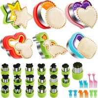 Outils et accessoires de pâtisserie : Emporte-pièces, ensemble de 34 pièces pour sandwichs sans croûte, emporte-pièces, emporte-pièces à sceller et fourchettes à animaux