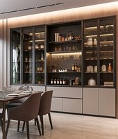 Buffet intelligent multi-niveaux personnalisé avec prise intégrée, armoire étanche pour salle à manger, balcon, garde-manger