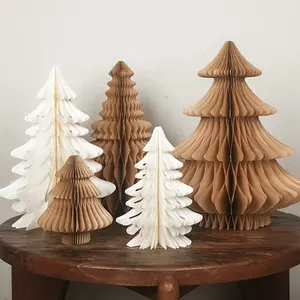 Papier nid d'abeille écologique ornements d'arbre de Noël boules de sapin de Noël décorations de Noël