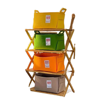 Panier de rangement miniature en feutre rectangulaire pliable, durable et écologique avec poignée pour le rangement des vêtements et du linge, emballé en promotion
