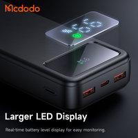Banque d'alimentation à charge rapide Mcdodo 423 PPS PD 20W 22.5W Type-C avec écran LED, grande capacité 20000 mAh, chargeur portable VOOC QC