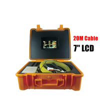 1000TVL 23mm 7 Pouces Moniteur Câble En Fiber De Verre 20M Pipeline Système de Caméra D'inspection De Drain Matériel Avec 12 Pièces LED Blanc