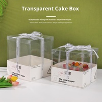 Cajas Transparentes para Pasteles, Cajas Altas para Empacar Pasteles de Cumpleaños, Disponibles en Tamaños de 8 y 10 Pulgadas