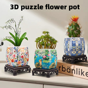 Nouveau Kit de Bricolage 96 Pièces Puzzle 3D en Plastique Vase 11x11x11cm pour Décoration Maison Amoureux des Fleurs Idée Cadeau Fête des Mères - Product Image 4