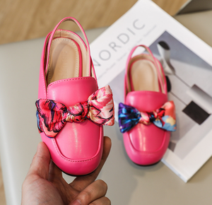 Sandali da bambina Boom Girl con tacco piatto, bianchi, rosa, neri, colorati, con fiocco, per matrimonio, uso quotidiano, comodi, da ballo, compleanno, da principessa - Product Image 3