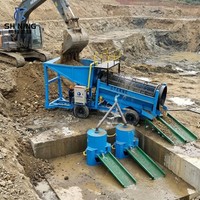 Trommel de lavage d'or alluvial à haute mobilité 100-150t/h avec tamis personnalisable pour l'extraction d'or du sable de rivière africain