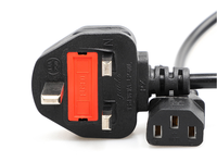 Kabel Daya tiga cabang UK massal 250V PVC Insulated IEC C13/C14 Plug untuk Komputer & peralatan kantor