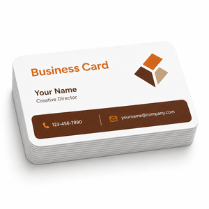 Cartes de visite blanches personnalisées imprimées, design <span class=keywords><strong>orange</strong></span> et marron, coins arrondis, cartes de visite professionnelles avec logo - Product Image 6