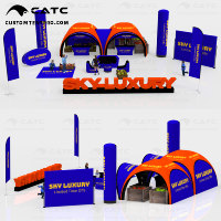 CATC Logo personnalisable Paquet de marque gonflable extérieur Tente de promotion durable avec colonnes de canapés à installation facile pour une utilisation événementielle