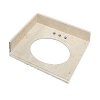 Plans de toilette en marbre naturel de forme irrégulière pour salle de bain d'hôtel, couleur Crema Marfil Beige, à prix compétitif
