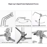 Statif Lampu Fotografi Profesional 3.3m, Heavy Duty, Stainless Steel, dengan Lengan Magic Leg, Crossbar, Grip Head, dan Tripod