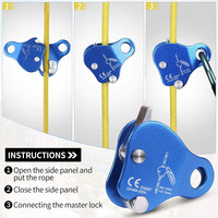 Escalade Poitrine Ascender Escalade Arbre Arboriste Rappel Gear Équipement Droite et Gauche pour 8-13MM Corde 5KN Charge