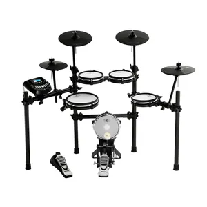 Hxm kit de tambor eletrônico, popular, digital, 9 peças, conjunto de tambor de malha completa
