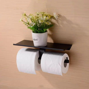 Tempat Tisu Ganda Stainless Steel 304 Mewah Ringan, Tempat Tisu <span class=keywords><strong>Toilet</strong></span> & Ponsel, Tempel Dinding, Finishing Wire Drawing - Product Image 2