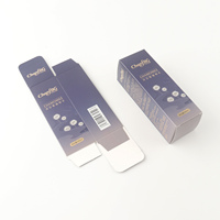 Emballage de soins de la peau en papier écologique haut de gamme, recyclable, personnalisé, avec laminage mat, estampage, paillettes, emballage cosmétique pliable en carton