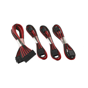 Bộ Mở Rộng Cáp Máy Tính Tay Áo-Mở Rộng Cáp ATX 24 Chân + Sê-ri 6 + 2 Pin Kép-Cáp Dữ Liệu Khuỷu Tay Đen/Đỏ - Product Image 1