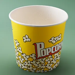 팝콘 컵 사용자 정의 로고 식품 포장 용기 테이크 아웃 식품 용기 일회용 85 온스 종이 팝콘 컵