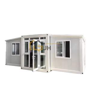 20-Fuß erweiterbares, modernes Stahlcontainerhaus mit Doppelflügel – Bürogebäude, Villa, Schlafzimmer, tragbares Fertighaus für den Außenbereich - Product Image 1