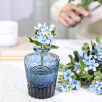 Vases Bourgeon Verre Ensemble de 12 Petits Vases à Fleurs Bleues pour Centres de Table en Vrac Vase Vintage pour Mariage Mini Vase