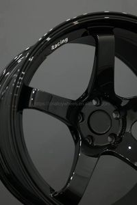 Gran oferta de llantas de plato profundo de 17 y 18 pulgadas, ruedas de coche de pasajeros negras brillantes cóncavas, ruedas de aleación de aluminio para ruedas <span class=keywords><strong>Nissan</strong></span> <span class=keywords><strong>GTR</strong></span> R35 R34 - Product Image 3