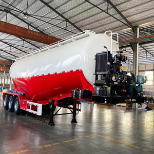 Semi-remorque citerne à ciment en vrac en acier à 3 essieux de haute qualité, moteur diesel, charge utile de 30 000 kg, train de roulement robuste pour poudres - Product Image 2
