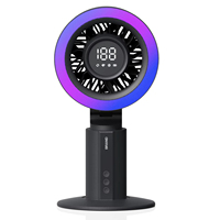 Ventilateur de table rotatif automatique 4000 mAh avec éclairage d'ambiance 2026, fonctionnement intelligent à faible bruit, moteur sans balais, ventilateur de bureau