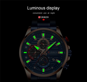 CURREN Đồng Hồ Đeo Tay Nam Đồng Hồ Nam Có Chức Năng Bấm Giờ Chống Nước Đồng Hồ Nam Thể Thao Bằng Thép Không Gỉ Cổ Điển Sang Trọng Thương Hiệu Hàng Đầu Thường Ngày 8415 - Product Image 4