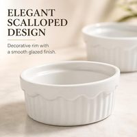 Groothandel Gegolfde Witte Geglazuurde Keramische Schaal 5.4oz met Aangepast Logo voor Restaurant Hotel Café Catering Buffet