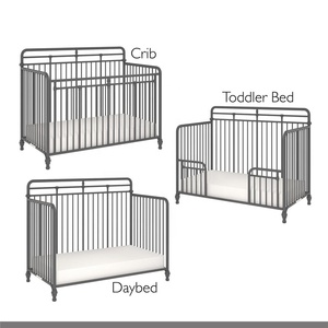 Giường Nôi Cho Bé Kiểu Cổ Điển Màu Vàng Hồng Bảo Vệ Bền Cũi Trẻ Em Bằng Kim Loại - Product Image 5