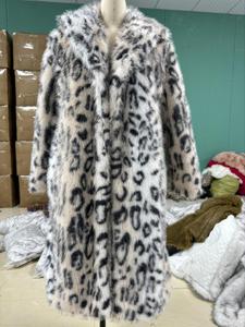 Nuovo Cappotto da Donna di Media Lunghezza in Pelliccia Sintetica di Volpe con Stampa Leopardata e Colletto a Revers, <span class=keywords><strong>Abbigliamento</strong></span> Donna Esteso - Product Image 6