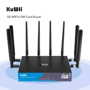 KuWFi de doble banda 3000bps todos los SIM soporte interior Enrutador 5g wifi6 100 usuarios 5g CPE WiFi Router con tarjeta SIM