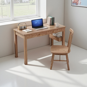 Juego de Muebles de Madera Maciza Estilo Wabi-Sabi Hechos a Medida, Incluye una Cama, Mesa de Noche, Armario y Escritorio. - Product Image 5