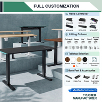Cadre de bureau électrique à moteur brushless unique, capacité de charge 100 kg, tube carré à 2 niveaux, compatible avec plateau de table de 1200-1600 mm