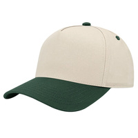 Casquette de baseball en twill de coton à 5 panneaux, profil structuré, visière plate, logo brodé personnalisé, unisexe, réglable, vente en gros
