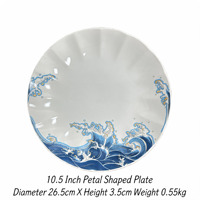 Assiette de table en porcelaine style bohème, vaisselle créative nordique européenne pour la maison, plat de service pour salade, steak, dessert, compatible micro-ondes