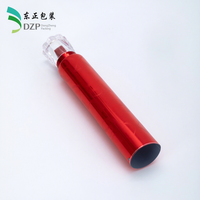 Tube cosmétique vide ABL de 25 mm, rouge brillant, avec bouchon à vis, impression de logo personnalisée, OEM pour huile essentielle, vente en gros