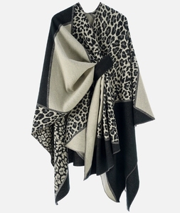 Manteau-écharpe coupe-vent et chaud pour femme avec design color-block, tendance pour le printemps, l'automne et l'hiver - Product Image 1