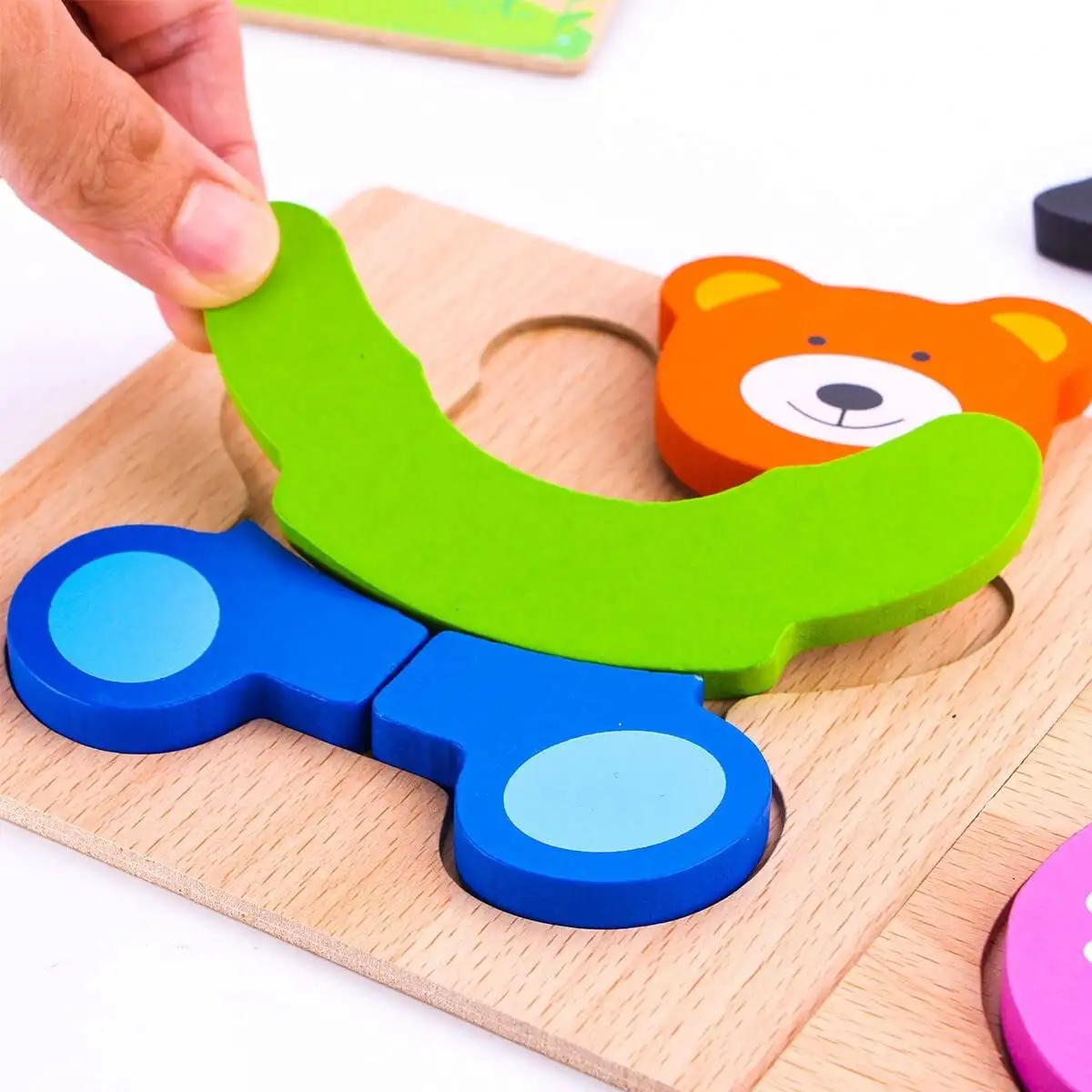 New design baby early educational children wood puzzle animal 3d wooden jigsaw puzzle for kids toddlers