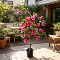 Pohon Bougainvillea Sutra Buatan Berkualitas Tinggi, Tahan Lama, Cocok untuk Dekorasi Meja Dalam Ruangan