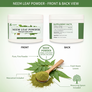 天然健康ハーブパウダー ニームサプリメント 肌と髪のための天然デトックス剤 アーユルヴェーダハーブ ニーム葉パウダー - Product Image 2