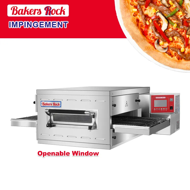 מסחרי לדחוס אוויר חם 20 אינץ' משטח משטח שרשרת מסוע פיצה תנור אפייה פיצה מכונה להכנת פיצה