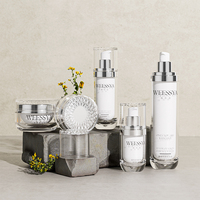 Pot cosmétique de luxe vide 30-120ml 50g 30g avec bouchon blanc sans air, flacon pompe à fond rond pour lotion, emballage pour soins de la peau