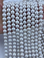 Collier de perles d'eau douce Edison en gros, perles percées semi-rondes à fort lustre pour bijoux faits main