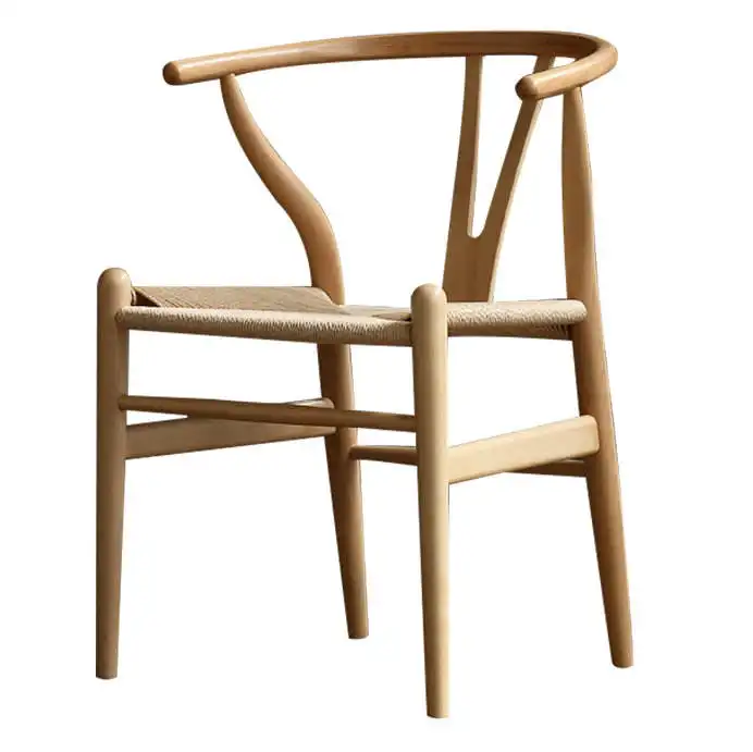 Restoran antika Y yemek sandalyesi kül ahşap katı ev mobilya Hans Wegner Wishbone sandalye ahşap kumaş Metal çelik Modern